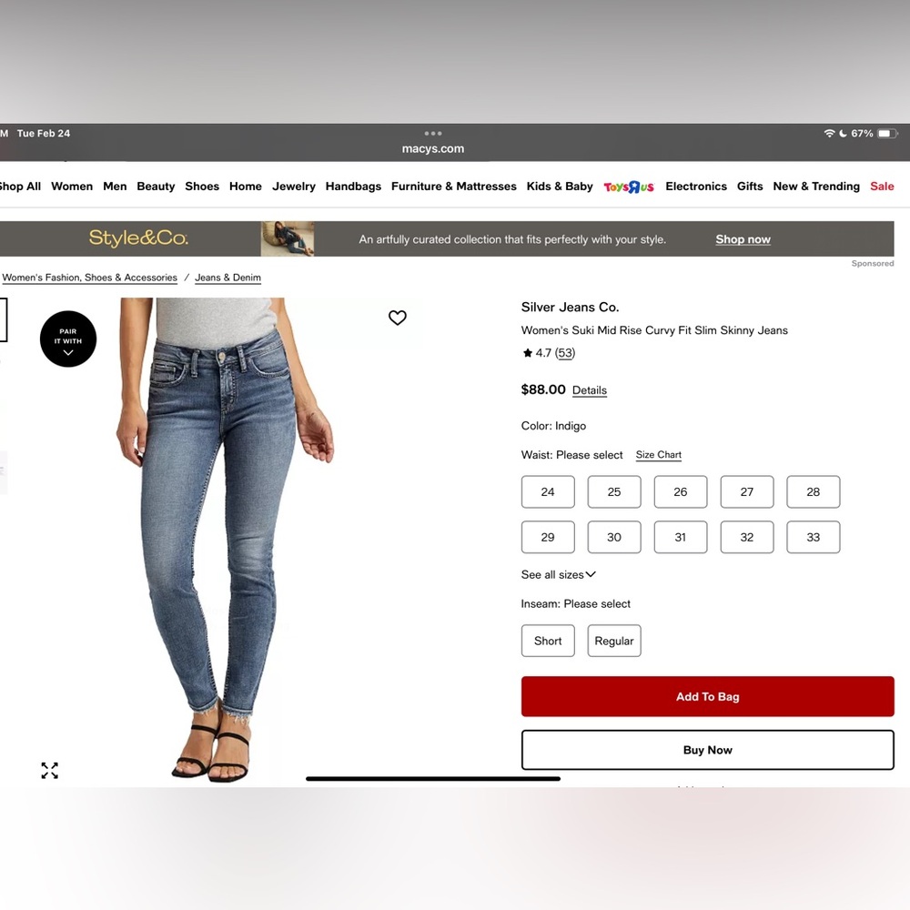 Womens Suki Mid Rise Curvy Fit Slim Skinny Jeans